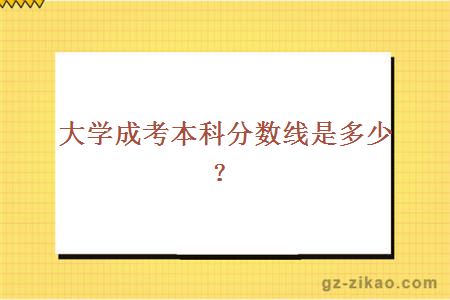 大学成考本科分数线是多少？