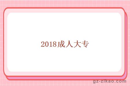 2018成人大专