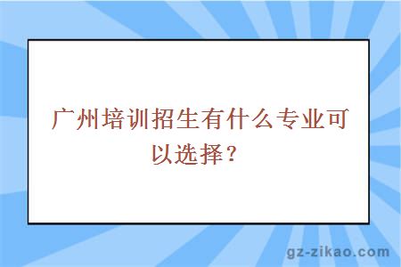 广州培训招生有什么专业可以选择？