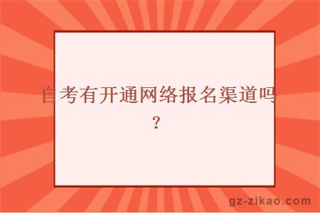 自考有开通网络报名渠道吗？