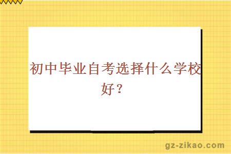 初中毕业自考选择什么学校好？