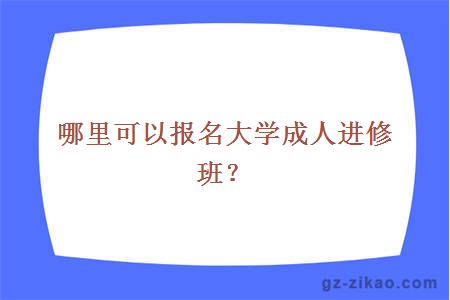 哪里可以报名大学成人进修班？