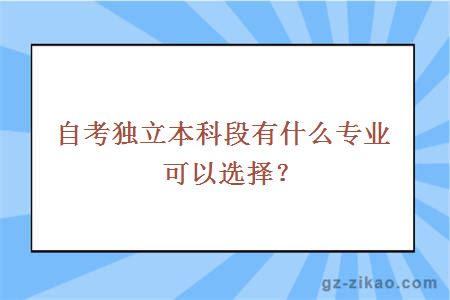 自考独立本科段有什么专业可以选择？