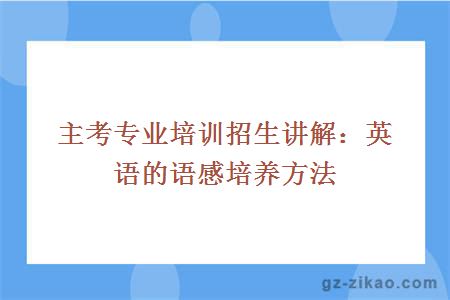 主考专业培训招生讲解：英语的语感培养方法