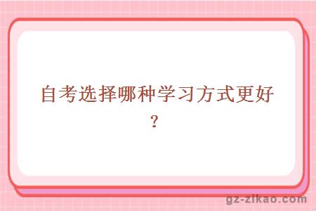 自考选择哪种学习方式更好？