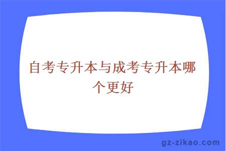 自考专升本与成考专升本哪个更好