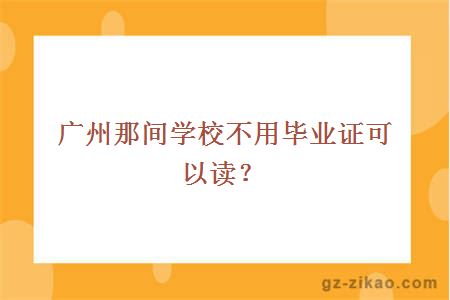 广州那间学校不用毕业证可以读？