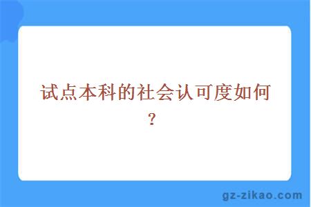 试点本科的社会认可度如何？