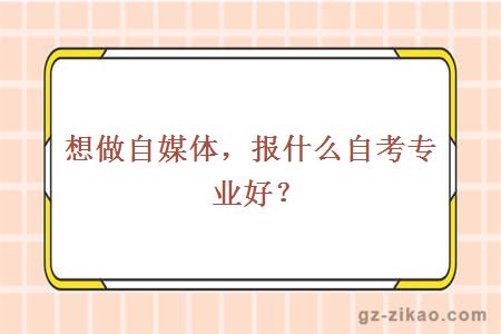 想做自媒体，报什么自考专业好？