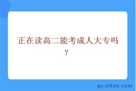 正在读高二能考成人大专吗？