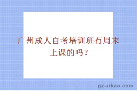 广州成人自考培训班有周末上课的吗？