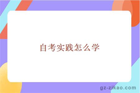 自考实践怎么学