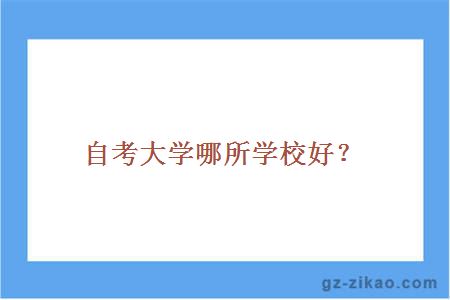 自考大学哪所学校好？