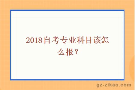 2018自考专业科目该怎么报？