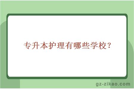 专升本护理有哪些学校？