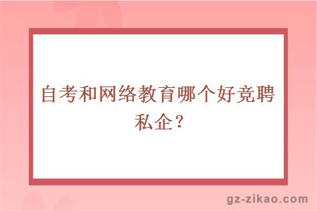 自考和网络教育哪个好竞聘私企？