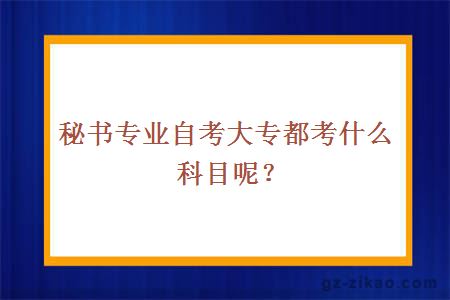 秘书专业自考大专都考什么科目呢？