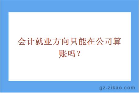 会计就业方向只能在公司算账吗？