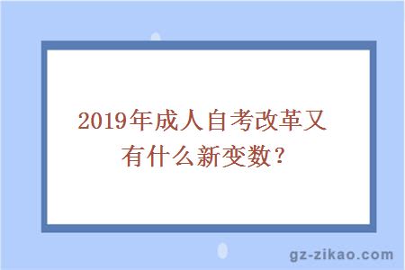 2019年成人自考改革又有什么新变数？