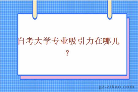 大学专业吸引力在哪儿？