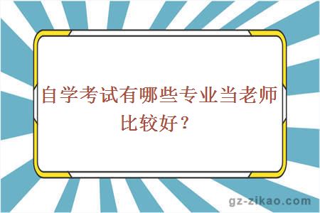 自学考试有哪些专业当老师比较好？