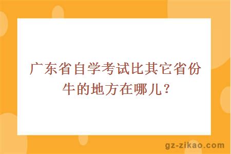 广东省自学考试比其它省份牛的地方在哪儿？