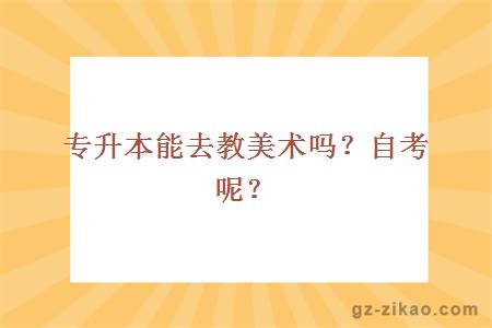 专升本能去教美术吗？自考呢？