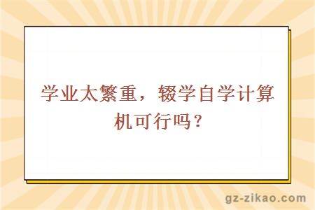 学业太繁重，辍学自学计算机可行吗？