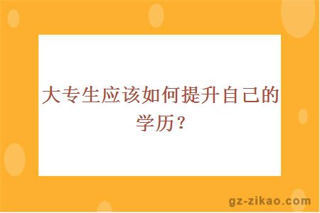 大专生应该如何提升自己的学历？