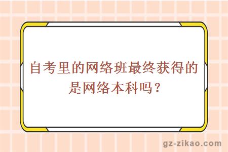 自考里的网络班最终获得的是网络本科吗？