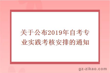 关于公布2019年自考专业实践考核安排的通知