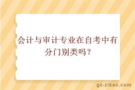 会计与审计专业在自考中有分门别类吗？