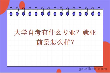 大学自考有什么专业？就业前景怎么样？