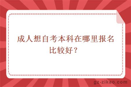 成人想自考本科在哪里报名比较好？