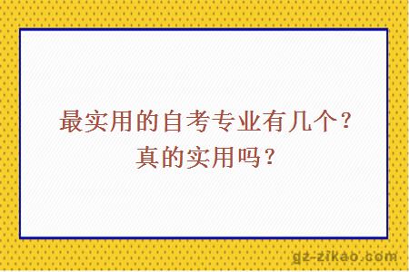 最实用的自考专业有几个？真的实用吗