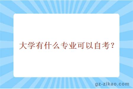 大学有什么专业可以自考？