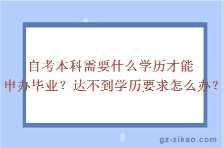 自考本科需要什么学历才能申办毕业？达不到学历要求怎么办？