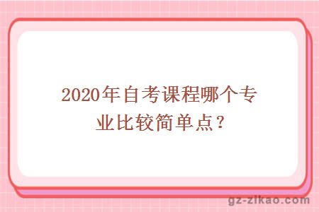 2020年自考课程哪个专业比较简单点？