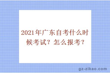 2021年广东自考什么时候考试？怎么报考？