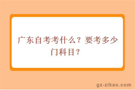 广东自考考什么？要考多少门科目？