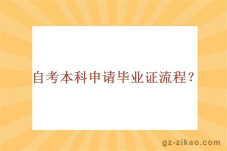 自考本科申请毕业证流程？