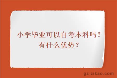 小学毕业可以自考本科吗？有什么优势？