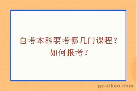 自考本科要考哪几门课程？如何报考？