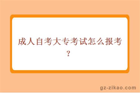 成人自考大专考试怎么报考？