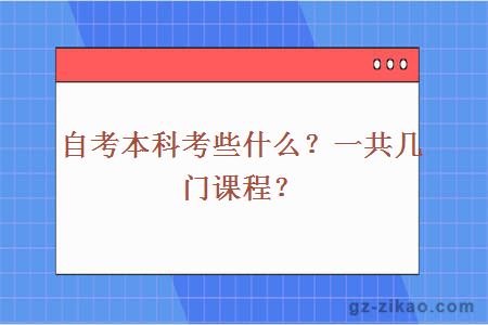 自考本科考些什么？一共几门课程？