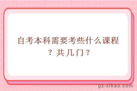 自考本科需要考些什么课程？共几门？