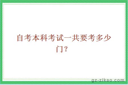 自考本科考试一共要考多少门？